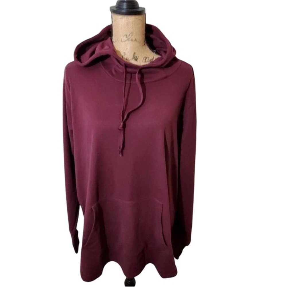 RBX Active‎ Burgundy Pullover Hoodie Long Sleeve Kangaroo Pocket Women's 2X